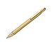 TROIKA CONSTRUCTION SQUARE - PIP24/AB - Multitasking ballpoint pen - for architects- centimetre-/inch ruler - spirit level - brass- matt - polished - antique brass - TROIKA-original