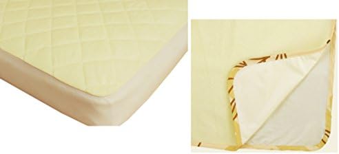 Bamboo Crib & Toddler Mattress Protector Waterproof Quilted Fitted Baby Mattress Pad and Multi Use Changing Pad Light Yellow