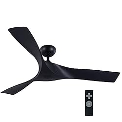 VONLUCE 52’’ Black Ceiling Fan No Light with