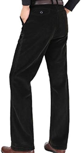 Vska Men Corduroy Slim Casual Stay Warm Empire Waist Long Pants