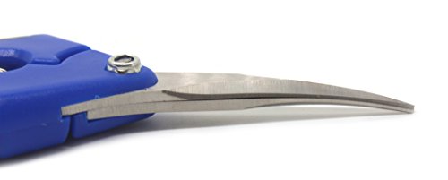 Angoo Trimming Scissors, 2 Pack Gardening Hand Pruner Pruning Shear with Curved Titanium Precision Blades(Blue)