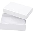 Darice Jewelry Box With Filler - 8 Inch White Cardboard Display Boxes (6 Pack)
