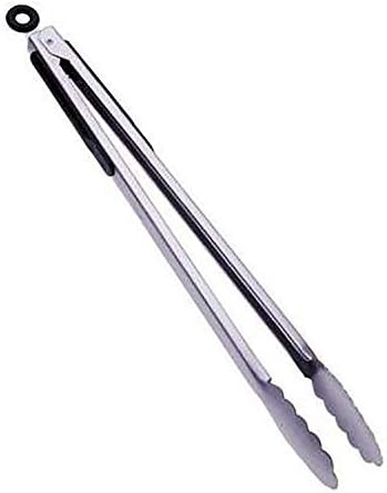 16-Inch Stainless Steel Tong, Serving Tong, Wide Scalloped Gripping Edge, Barbecue Grilling Tong, BBQ Tong, Joint-Lock