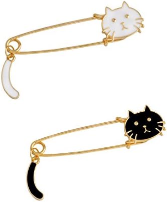 Xumengwu Cute Black White Cats Oil Drop Exquisite Brooch Pins Enamel Bag Decoration