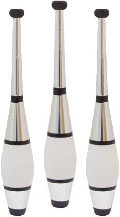 Juggling Club Set of 3 - Pro Club with Decorative Euro Metallic Finish and Padded End Caps