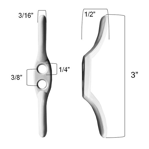 White Metal Safety Cord Wraps (Cleats) for Window Blinds - Child and Pet Safety - 5 Pair - Thumbnail 2