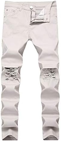 Previn Men's Ripped Jeans Stretch Distressed Destroyed Tapered Leg Skinny Demin Pants