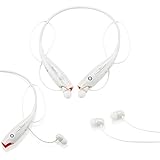 GEARONIC TM Wireless Sport Stereo Headset Bluetooth Earphone headphone for Samsung LG iPhone -White