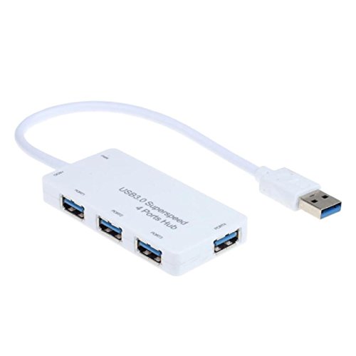 ABCsell Powered USB 3.0 4-Port SuperSpeed Compact Hub Adapter For PC Laptop Mac