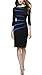 REPHYLLIS Women's Classicial Scoop Neck Retro Business Bodycon Pencil Dress
