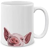 MUGBREW Cute Animal Baby Pig Ceramic Coffee Mug Tea Cup, 11 OZ