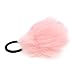 SODIAL(R) Pink Pom Pom Decor Black Stretchy Band Hair Tie Ponytail Hairband