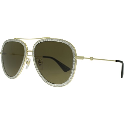 Gucci 0062S 004 Gold 0062S Aviator Sunglasses Lens Category 3 Size 57mm