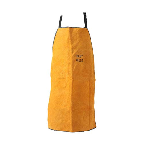 Bestmemories Leather Welder Apron Heavy Duty Flame Retardant Welding Work Apron Unisex Adjustable Work Shop Protective Clothing for Home Kitchen Cooking