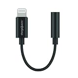 CHARGEWORX Lightning to 3.5mm Headphone Jack Adapter MFi Certified Audio Connector for Apple iPhone 11/PRO, X/XR/XS/XS Max, 8/8 Plus, 7/7 Plus, iPod, iPad Supports Music Control & Call Functions-Black