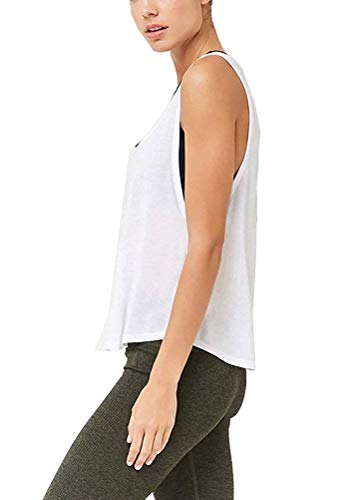 image for Mippo Women's Sexy Open Back Workout Tops Backless Yoga Tops Loose Fit
