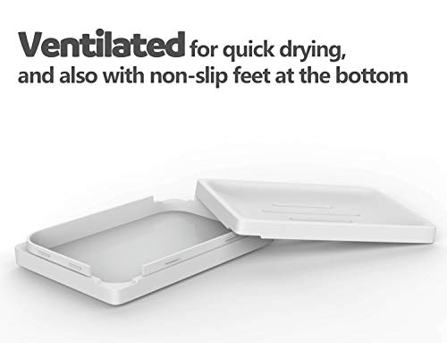 Luvan Soap Dishes case Holder for Bathroom with Drain,Detachable for Easy Cleaning,Made of Food-Grade ABS Plastic,BPA-Free,Keep Soap Dry and Clean,No More Mushy Soap (White,Set of 3) - Thumbnail 3
