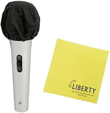 HygenX Sanitary Disposable Microphone Covers - Black, Master Carton 12 boxes of 100 And Free Liberty Microfiber Cloth