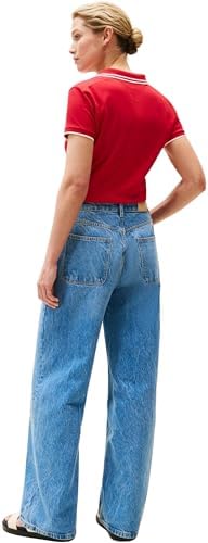 Donna Jeans Loose Wide Leg Ali Vita Media, Blu (Ali), 25W/34L