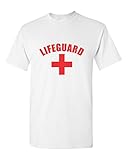 Lifeguard T-shirt White Tee YMCA Pool Staff Tshirt (Large, White)