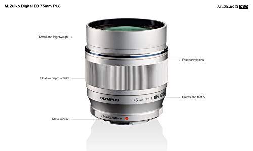 Olympus M.Zuiko Digital ED 75mm F1.8 Objektiv, lichtstarke Festbrennweite, geeignet für alle MFT-Kameras (Olympus OM-D & PEN Modelle, Panasonic G-Serie), silber – Bild 4
