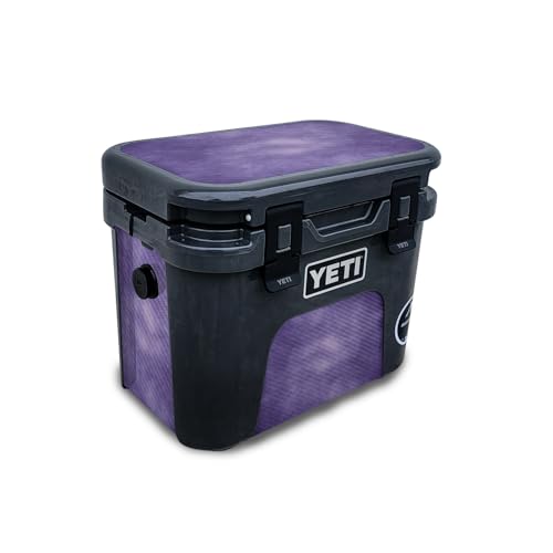 Carbon Fiber Skin Compatible with Yeti Roadie 15 Hard Cooler - Purple Airbrush…
