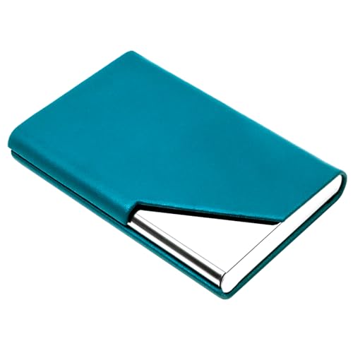 padike Business Card Holder Leather & Stainless Steel Multi Card Case,Business Name Card Holder Wallet Credit Card ID Case/Holder - Keep Your Business Cards Clean