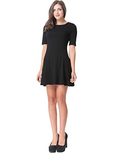 Sleeve Casual Slim Fit Crew Neck Dress เดรส แฟชั่นชุดทำงาน Aphratti ผู้หญิง Short