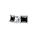 Bling Jewelry 925 Silver CZ Basket Set Princess Cut Black Stud Earrings