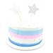 Twinkle Twinkle Little Star Baby Shower Theme Cake Topper Silver Star Double Sided Glitter Pack of 18