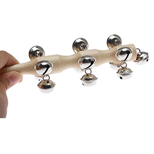 difcuyg5Ozw Wooden Metal Hand Bell Ring Shaker Stick Durable Musical Instrument Health Safe Kids Education Toy