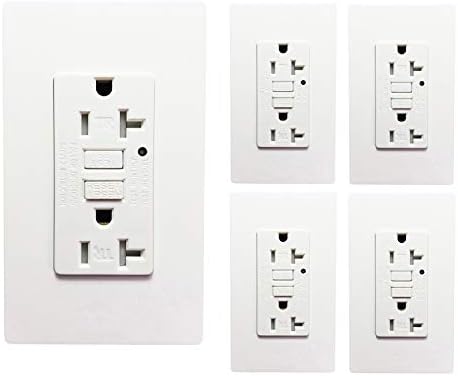 [5 Pack] SECKATECH 20 Amp 125 Volt Tamper-Resistant GFCI Wall Outlet Receptacle with 10 Free Wall Plates. The Product Details in the Description-ETL Listed,White