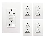 [5 Pack] SECKATECH 20 Amp 125 Volt Tamper-Resistant GFCI Wall Outlet Receptacle with 10 Free Wall Plates. The Product Details in the Description--ETL Listed,White