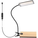 Vansuny LED Desk Lamp with Eye-Caring LED Light and Metal Clip, 11 Level Brightness 3 Color Modes, Power by USB Port 5W Flexi
