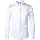 green emerald velvet dress Pacinoble Mens Long Sleeve Cotton Luxury Design Hip Hop Cool Shows  Bussiness Paisley Party Daily Life Print Dress Shirt (White S) : Amazon.in:  Clothing & Accessories main image 1