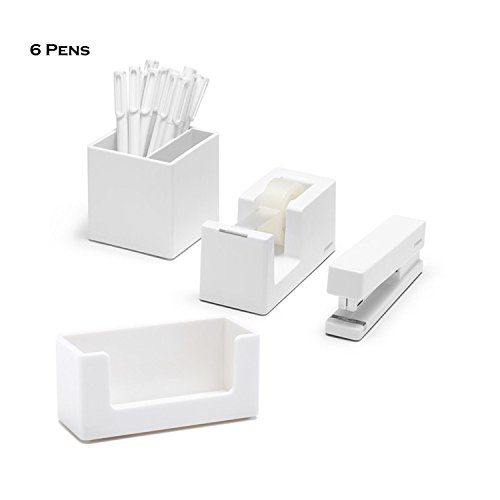 Poppin 10 Piece Set Fresh Start Desk Collection (White)