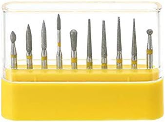 10pcs Diamond FG High Speed Burs Drill for Polishing Ceramic Composite Grinder Bit Rotary Tool
