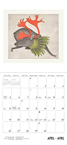 Inuit Art: Cape Dorset 2020 Wall Calendar (English and French Edition) - Thumbnail 3