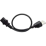 NavePoint UL Listed Power Cord Cable 3-Prong (NEMA 5-15P to IEC-320-C13) 1.5 Ft Black