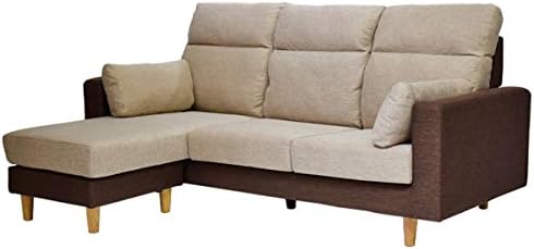 カウチソファー 訳あり コーナーソファー L字ソファー 3人掛け 4人掛け ファブリック 布地 ブラウン ハイバック 最短 シンプル ベージュ おしゃれ