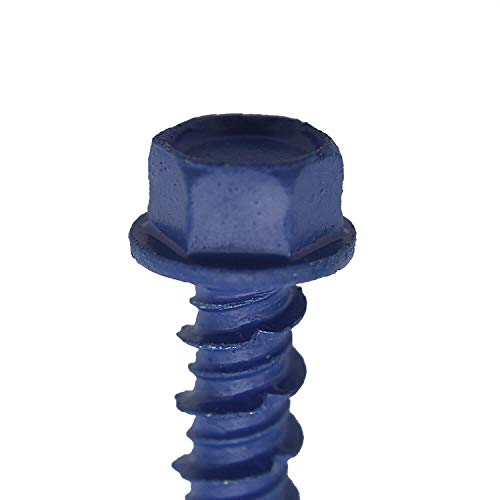 Blue Concrete Anchor Screws 1/4" x 11/4" Carbon Steel Hardened