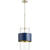 Quorum 8013-3280 Contemporary Modern One Light Pendant in Brass - Antique Finish,