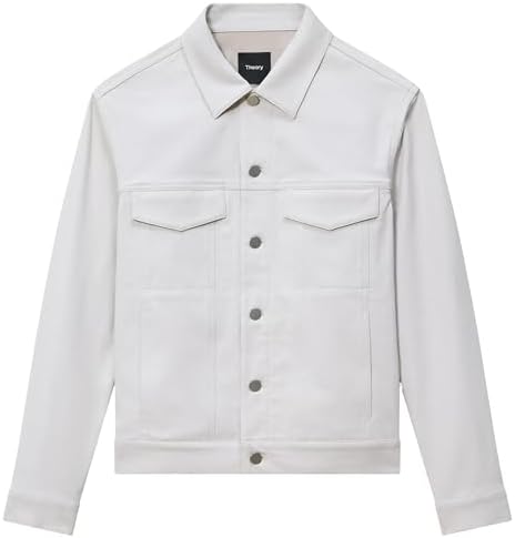 セオリー 24SS Neoteric Twill ジャケット 白 Theory Mens River Jacket in Neoteric Twill Fog X-Small at Amazon