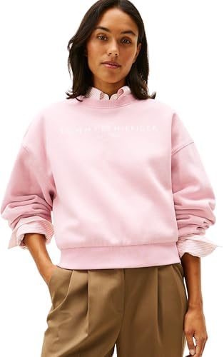 Damen Sweatshirt Corp Logo Relaxed Fit, Rosa (Bonita Pink), S