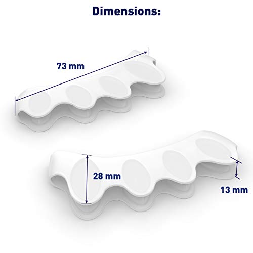 Gel Toe Separators by YHLC Natural Spacers, Hammer Straightener â€“ Spreaders & Stretchers Used for Yoga Running - Corrector for Crooked Toes, Use Pads for Bunion Relief (White)