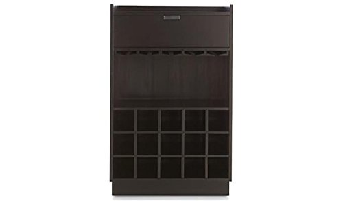 Aprodz Mango Wood Wine Storage Yalgoo Stylish Bar Cabinet for Living Room | Black Finish