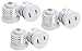 Harrier Lamp Socket to 2 Prong Outlet Adapter, White, 6 Pack