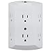 GE 6-Outlet Extender, Grounded Wall Tap, Reset Button, Circuit Breaker, Adapter Spaced Outlets, 3-Prong, Multiple Plug, Quick and Easy Install, Cruise Essentials, ETL Listed, White, 56575