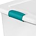 Sterilite 64 Qt Latching Storage Box, Stackable Bin with Latch Lid, Plastic Container to Organize Clothes in Closet, Clear with White Lid, 6-Pack