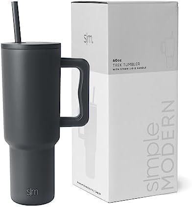 Simple Modern 40oz Tumbler w/Handle & Straw Lid, Graphite (Pack of 12) Image Simple Modern 40oz Tumbler w/Handle & Straw Lid, Graphite (Pack of 12) Image